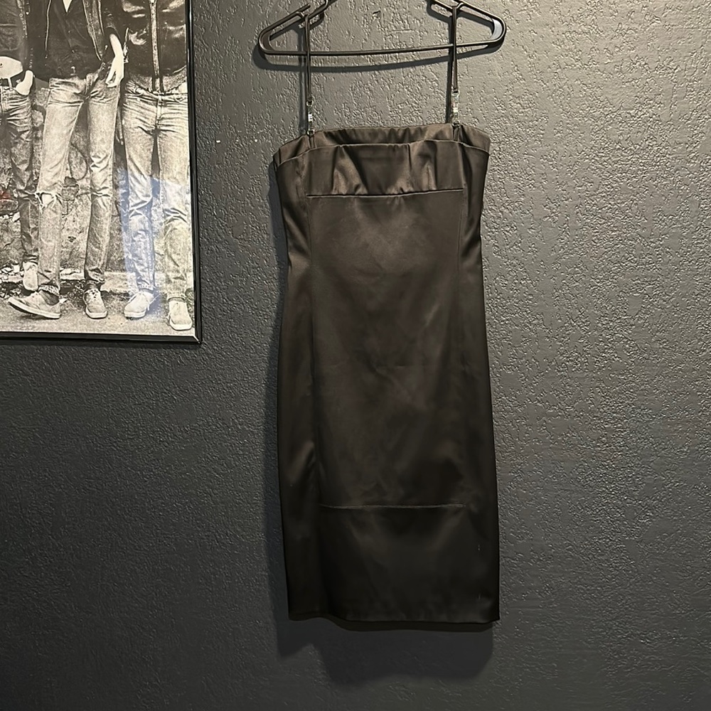 Black Satin Versace Cocktail Dress